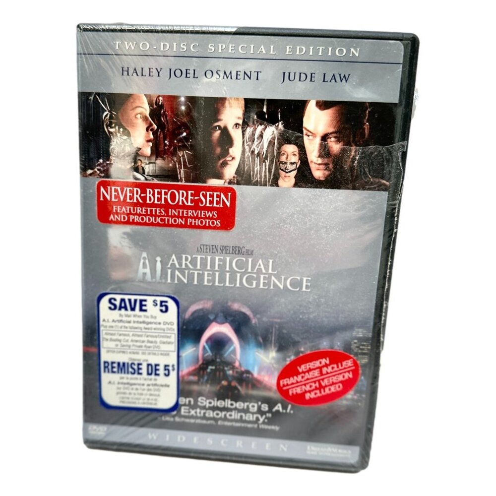 AI Artificial Intelligence DVD 2‎ Disc Special Ed Sealed Spielberg Jude Law New